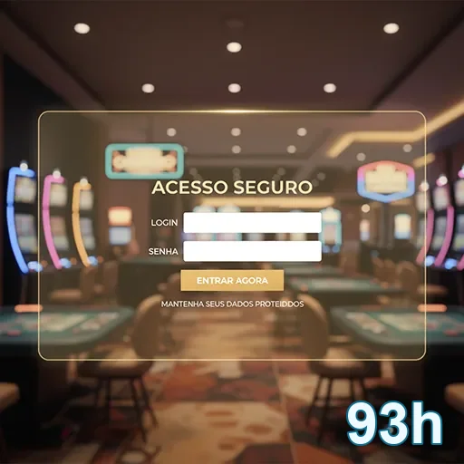 Tela de login segura do 93h em ambiente de cassino.