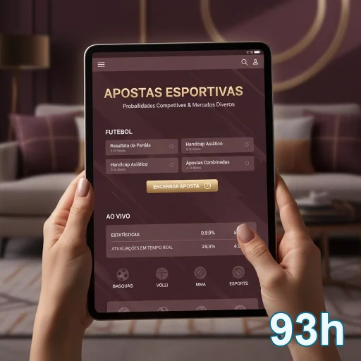 Tela do aplicativo 93h com opções de apostas esportivas.