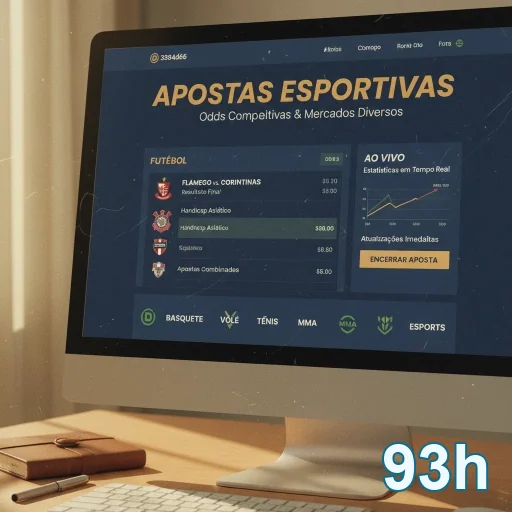 Tela de celular mostrando apostas esportivas na 93h.