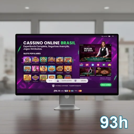 Tela do cassino online 93h mostrando serviços VIP com celular.