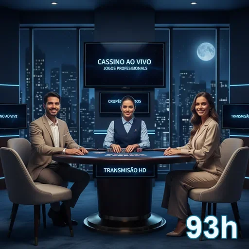 Imagem da equipe do cassino ao vivo da 93h em ambiente elegante.