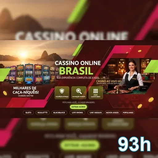 Interface do cassino online 93h com jogos e suporte VIP.