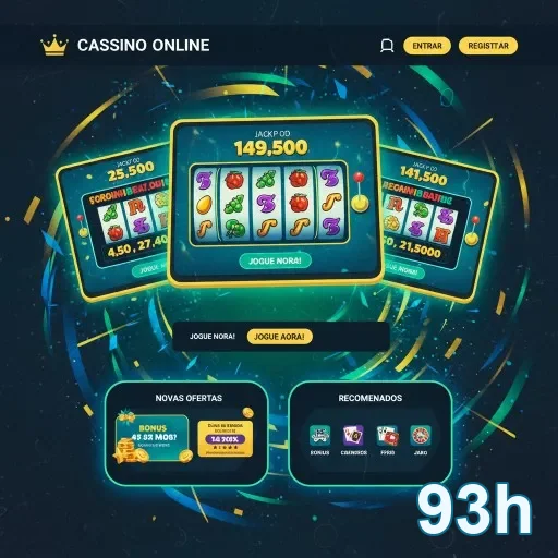 Interface de jogo de slot no 93h com jackpots visíveis.