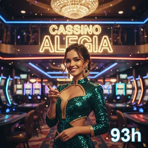 Atendente de cassino 93h em um ambiente vibrante.