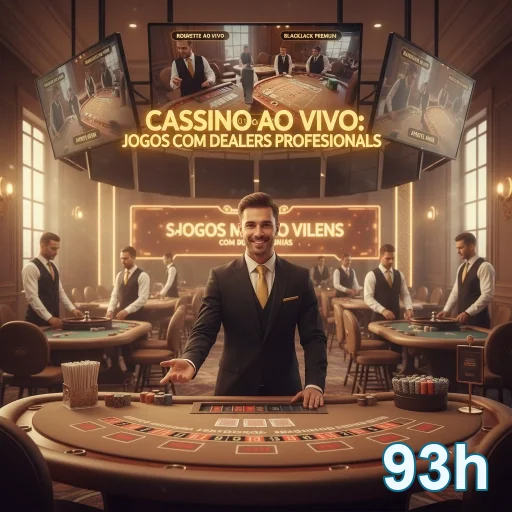 Ambiente de cassino ao vivo no 93h com dealers profissionais.