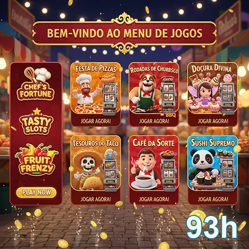 Tela de jogos do site 93h, apresentando slots disponíveis.