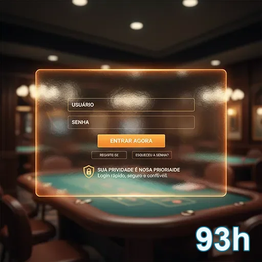 Tela de login do site 93h para acesso a jogos de slots.