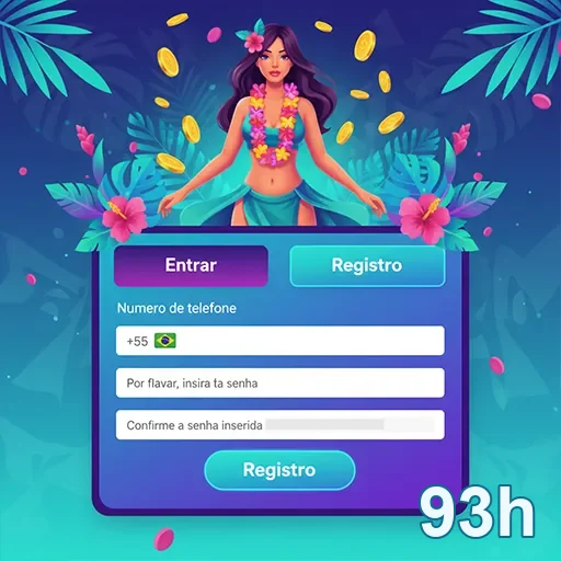 Interface de cadastro da plataforma 93h com design atrativo.