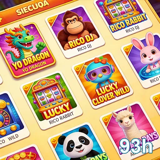 Jogos de slot disponíveis na 93h em celular com personagens.