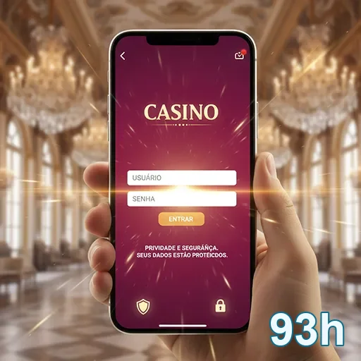 Página de login do 93h apresentada em smartphone.