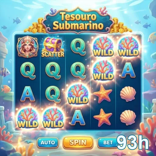 Tela do jogo Tesouro Submarino no site 93h com símbolos variados.
