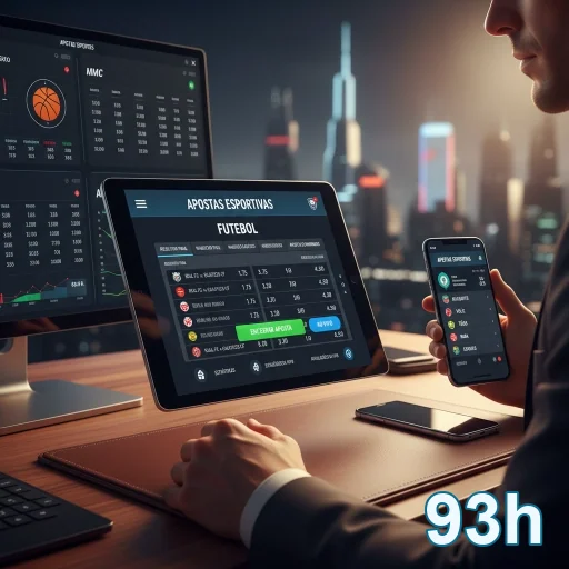 Interface do cassino 93h com apostas esportivas em dispositivos móveis.